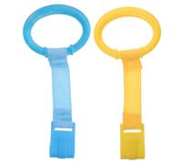 SUPVOX 4 pcs Cot Hanging Rings for Bed Walking Exercise Nylon Plastic Pull Rings in Bright Colors for Grip Strength Training and Development