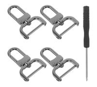 SUPVOX 4 Pcs Detachable Swivel Snap Hook Clasp Metal Bag Hardware Accessories with Screws and Screwdriver for Purse Strap Repair and DIY Craft Projects, Gunmetal Black, 2.5cm Inner