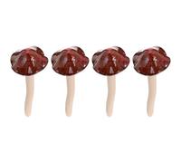 SUPVOX 4 Pcs Garden Mushrooms Decor Flower Pot Decoration for Fairy Garden 4.72X1.97X1.97In Colorful Glazed Ceramic Mushrooms with Anti-Fading Feature Unique Realistic Look Lawn Ornaments