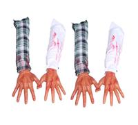 SUPVOX 4 Pcs Halloween Fake Hands Decorations Scary Broken Latex Hands with Blood Stains and Cloth for Haunted House Prank and Party Props