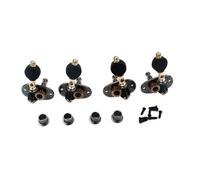 SUPVOX 4 PCS Sealed Ukulele Tuners Set with Amber Plastic Buttons Nickel Machine Heads Acoustic Replacement Pegs with Ferrules and Screws for Ukulele String Tuning