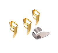 SUPVOX 4-piece Stainless Steel Thumb and Finger Picks Set for Guitar Playing 1 Silver Thumb Pick 3 Golden Finger for Acoustic Guitar Banjo and Ukulele