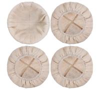 SUPVOX 4 Pieces Bread Basket Liners Cloth Covers 20x8cm round Baking Towels for Sourdough Proofing Baskets Reusable Bread Cloth for Home Baking