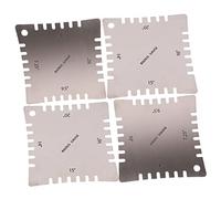 SUPVOX 4 Pieces Guitar Arc Ruler Set Stainless Steel Fretboard Radius Gauge with Teeth Precision Measure Tools for Acoustic and Bass Guitar String Action Measurement