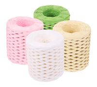 SUPVOX 4 Rolls Raffia Ribbon Wrapping Supply with Quality Raffia Material, Suitable for DIY Crafts, Natural Feeling Decorative Paper Twine for Packaging and Holiday Decorations