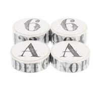 SUPVOX 4 Rolls Vintage Alphabet Number Washi Tape Set, Self-Adhesive Decorative DIY Craft Stickers for Scrapbooking and Journaling, 15Mm Letters + 20Mm Numbers, Multi-Purpose Paper Tape