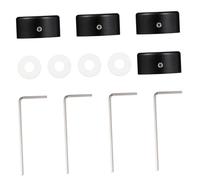 SUPVOX 4 Sets Black Footswitch Topper Screw Aluminum Alloy Guitar Effect Foot Nail Cap Pedal Button Cover for Electric Guitar Effects Pedals