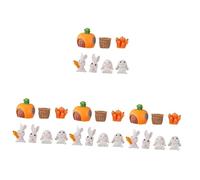 SUPVOX 4 Sets Cute Tiny Bunny Figurines Rabbit Decorations for Cake Toppers and Delicate Animal Figurines for Rabbit Lovers