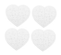 SUPVOX 4 Sets DIY Blank Heart Shaped Puzzle of Coloring Puzzles for Crafting and Creative Play Enhance Fine Motor Skills and Brain Development