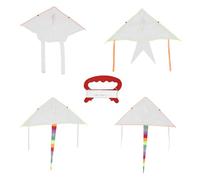 SUPVOX 4 Sets DIY Blank Kites for Flying Line Lightweight Polyester Fiberglass Outdoor for Park Beach Family Fun and Creative Painting Activities