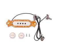 SUPVOX 4 String Electric Cigar Box Guitar Soundhole Pickup Volume and Tone Control Knob, Pre-wired Soundhole Pickup for Electric Guitar, Yellow