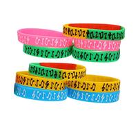 SUPVOX 40 pcs Silicone Music Festival Bracelets Decorative Wristbands with Syllable Note Design for Party Concert Prom Daily Wear Multi Color Set