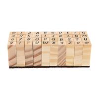 SUPVOX 40pcs Handmade Stamp Wooden Alphabet and Stamps Crafting Kit for Scrapbooking Journaling Card Making Ink Pads Creative Supplies