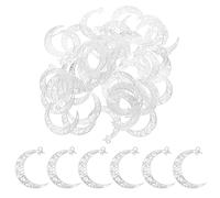 SUPVOX 40Pcs Hollow Crescent Moon Pendants Silver Alloy Moon Charms for Jewelry Making DIY Dangle Charms for Earrings Necklaces Bracelets Accessories