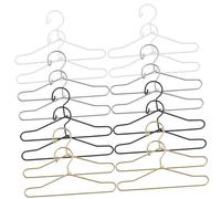 SUPVOX 40pcs Miniature Doll House Clothes Hangers Set 65mm Tiny Doll Dress Hangers in Black White Gold Silver Mini House Accessories and Decor