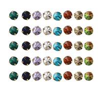 SUPVOX 40pcs Mixed Color 8mm Glass Claw Rhinestones for DIY Sewing Decorations, Costume Embellishments, Handcraft Accessories for Clothes, Bags, Shoes - 2 Packs (40 Pieces Random Color