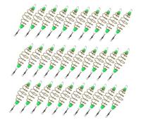 SUPVOX 45PCS Olive Shape Spring Fishing Feeder Bait Cage with Luminous Beads Metal Carp Feeder Basket Coarse Lure Holder for Night Fishing