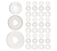 SUPVOX 45pcs Plastic Book Binding Discs with Glitter Heart Mushroom Hole Design, 24/28/35mm Scrapbooking Planner Expansion Rings for Notebook Organizing and Journal Binding