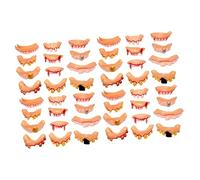 SUPVOX 48 pcs Halloween Fake Teeth Styles Soft Denture Party Favors for Horror Cosplay Exaggerated Funny Design for Costume Photos and Spooky Events
