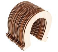 SUPVOX 48pcs DIY Horseshoe Shaped Wood Slices Hand-Painted Craft Wooden Graffiti Chips for Holiday Decorations Unfinished Wooden Craft Pieces