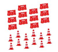 SUPVOX 48pcs Simulation Roadblocks Toy Traffic Fences for Boys and Girls Educational Road Obstacle Course Boys and Girls Toy Cars Mat