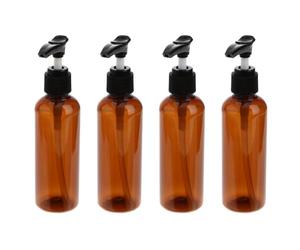 SUPVOX 4pcs 100ml Refillable Lotion Bottles with Pump Dispenser, Black Pet and Pp Material, Easy to Use and Store, for Travel and Body Wash, Portable Shampoo and Liquid Bottle Set