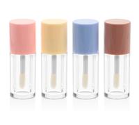 SUPVOX 4pcs 2ml Lip Gloss Tubes Bulk Empty Plastic Lip Balm Tubes with Wand for Easy Application No Waste, for DIY Use and Travel Random Color