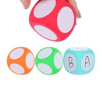 SUPVOX 4pcs 6CM Erasable Foam Dice Set Dry Erase Educational Math Teaching Tools for Classroom Activities Red, Orange, Blue, Green DIY Learning Cubes for Counting and Probability Games