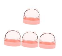 SUPVOX 4pcs Acrylic Hamster Food Bowl Cute Hanging Pet Dish for Chinchillas and Small Animals Easy to Clean Prevents Spills Safe for Feeding and Water Cherry