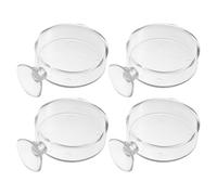 SUPVOX 4pcs Acrylic Shrimp Tank Feeder Bowl with Suction Cup, 6.5cm round Fish Feeding Tray for Aquarium, Home Fish Tank Feeding Accessory