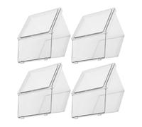 SUPVOX 4pcs Acrylic Tea Bag Organizer Box with Smooth Surface and Large Open Design, Simple and Generous Style for Home Or Office Tea Bag Storage and Coffee Station