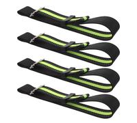 SUPVOX 4pcs Adjustable Black Ski Binding Brake Retainer Straps with Buckles, Ski Boot Carrier and Traction Bands for Snowboard and Pole Safety in Winter Sports