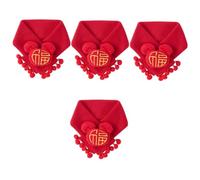 SUPVOX 4pcs Adorable Knitted Cat Scarf Chinese Elements Warm Accessory for Cats and Dogs for Christmas and Decor Comfortable and Practical Design