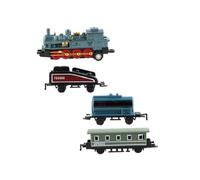 SUPVOX 4Pcs Alloy Retro Steam Train Pull Back Toy Set for Kids Educational Model Train Set for Boys and Girls for Playtime