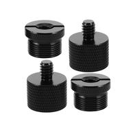 SUPVOX 4pcs Aluminum Microphone Adapter 5/8 Female to 1/4 Male and 1/4 Female to 5/8 Male Threaded Conversion Nut Metal Mic Mount Shock Clip Insert