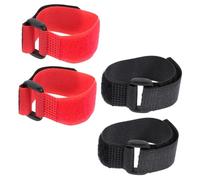 SUPVOX 4pcs Anti-crow Rooster Neck Collars Portable Poultry Straps Noise-reducing Nylon Bands for Cockerels with Strong Safe Design in Black and Red