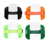 SUPVOX 4pcs Arm Badge Holders Set for Id Cards with Flexible Plastic Protective Covers, Colorful Security Armbands (Green, Orange, Black, Fluorescent Green) for Workers and Office Use