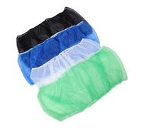 SUPVOX 4pcs Bird Cage Cover Mesh High-density Dust Protection Net with Stretchy Skirt for Small Parrots Canaries Cockatiels Fit Black White Blue Green