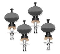 SUPVOX 4pcs Black Ukulele Tuning Pegs Straight Shaft Small Round Handle Replacement Guitar Tuners Machine Heads Instrument Accessories for String Tuning
