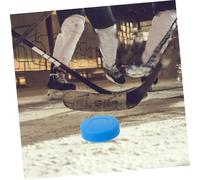 SUPVOX 4Pcs Blue PVC Ice Hockey Pucks for Training Adjustable Hardness Flat Pucks with High Density and Low Friction for Accurate Shots and Skill Improvement