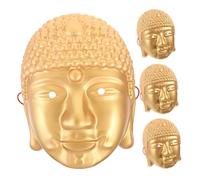 SUPVOX 4PCS Buddha Face Masks for Halloween and Cosplay, Buddha Head Costume Accessories for Festivals and Party Decoration, Buddhist Culture Theatrical Masks for Adults