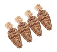 SUPVOX 4Pcs Carrot Shaped Rabbit Chew Natural Pet Teeth Grinding for Hamsters Guinea Pigs Squirrels Small Animals Boredom Relief and Exercise