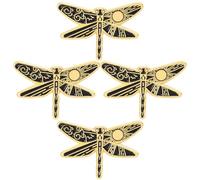 SUPVOX 4pcs Cartoon Dragonfly Brooch Pins Set, Alloy Animal Lapel Pin with Sun and Moon Design, Mini Rhinestone Corsage for Clothing Decoration