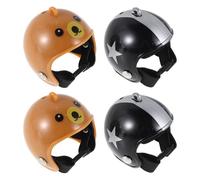 SUPVOX 4pcs Chicken Helmet Safety Elastic Hens Parrot Bird Hat Pet Costumes for Small Pet Chicken Parakeet Supplies Assorted Random Color