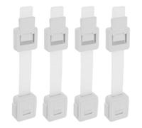 SUPVOX 4pcs Childproof Cabinet Locks and Parents, White Abs Plastic Safety Locks for Cupboards and Doors, Sturdy Self-Adhesive Design Suitable for Kitchens and Room