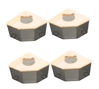 SUPVOX 4pcs Chinchilla Dust Bath Container Hamster Toilet Box for Pets Easy to Clean Sand Bath Shower Transparent Design for Mice and Guinea Pigs