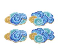 SUPVOX 4pcs Chinese Style Cloud Embroidered Cloth Patches DIY Sewing Appliques Colorful Decorative Sewing Accessories for Jackets, Bags, and Clothing Random Style