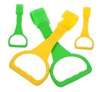 SUPVOX 4pcs Crib Hanging Pull Rings for Walking Assist Lightweight Tools in Delicate Yellow and Green Colors Easy to Grasp for Early Standing Practice and Color Cognition Development