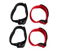 SUPVOX 4pcs Crowing Rooster Collars Flexible Poultry Neck Belts Noise Reduction for Chickens Ducks Geese Red Black