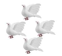 SUPVOX 4pcs Decorative Artificial Doves Realistic Feathered Pigeons for Wedding Mall Decorations Christmas Tree Ornaments Dynamic Spread Wings for Festive Home Decor